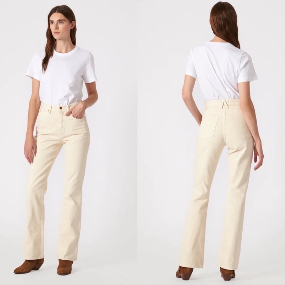 Slvrlake Charlotte High Rise Bootcut Ecru Jeans 27